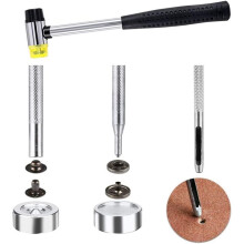 120 Set 12mm Snap Fasteners Kit, 4-Color Metal Press Studs with Installation Tools for Leather, Jackets, Jeans & DIY