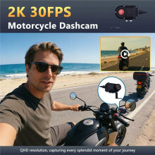 2K HD WiFi Motorrad-Dashcam DVR Camcorder IP66 Wasserdicht Loop-Aufnahme Videorekorder Dashcam