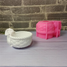 Moules en Silicone en Forme de Panier de Lapin pour Bougies, Savons, Pots de Fleurs, Boîtes à Bijoux, Moules en Résine Époxy, Moules en Plâtre et