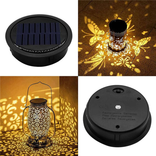 8 Pack  Solar Light Replacement Top for Outdoor Hanging Lanterns, More Powerful More  Efficient 2