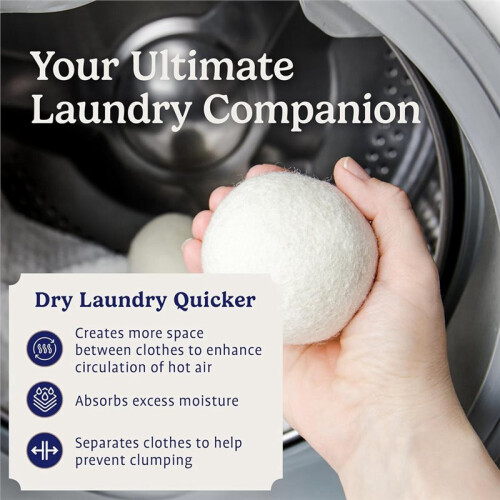12 Pack Natural Wool Dryer Balls, Reusable Fabric Softener, Wrinkle Reducing & Drying  Saving Laundry Balls 1