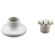 E27 Large Screw Ceramic Lamp Holder - High Temperature E27 Lamp Holder with Copper Core White