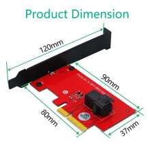 SFF-8643 U.2 PCIe 4.0 X4 Adapterkarte, SFF-8643 zu U.2 PCI Express NVMe SSD Konverter, PCI-E SFF 8643 U2 Erweiterungskarte