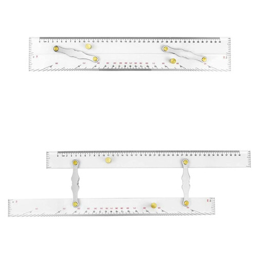 10X Marine Parallel Ruler Clear Scales, Mapping Points to Pull Parallel Ruler 450MM, Nautical Charts Parallel Ruler