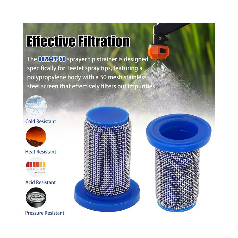 16Pcs 8079-Pp-50 Sprayer Nozzles Strainer For Teejet Sprayer Nozzles,Stainless Steel 50 Mesh Screen 6034004541102