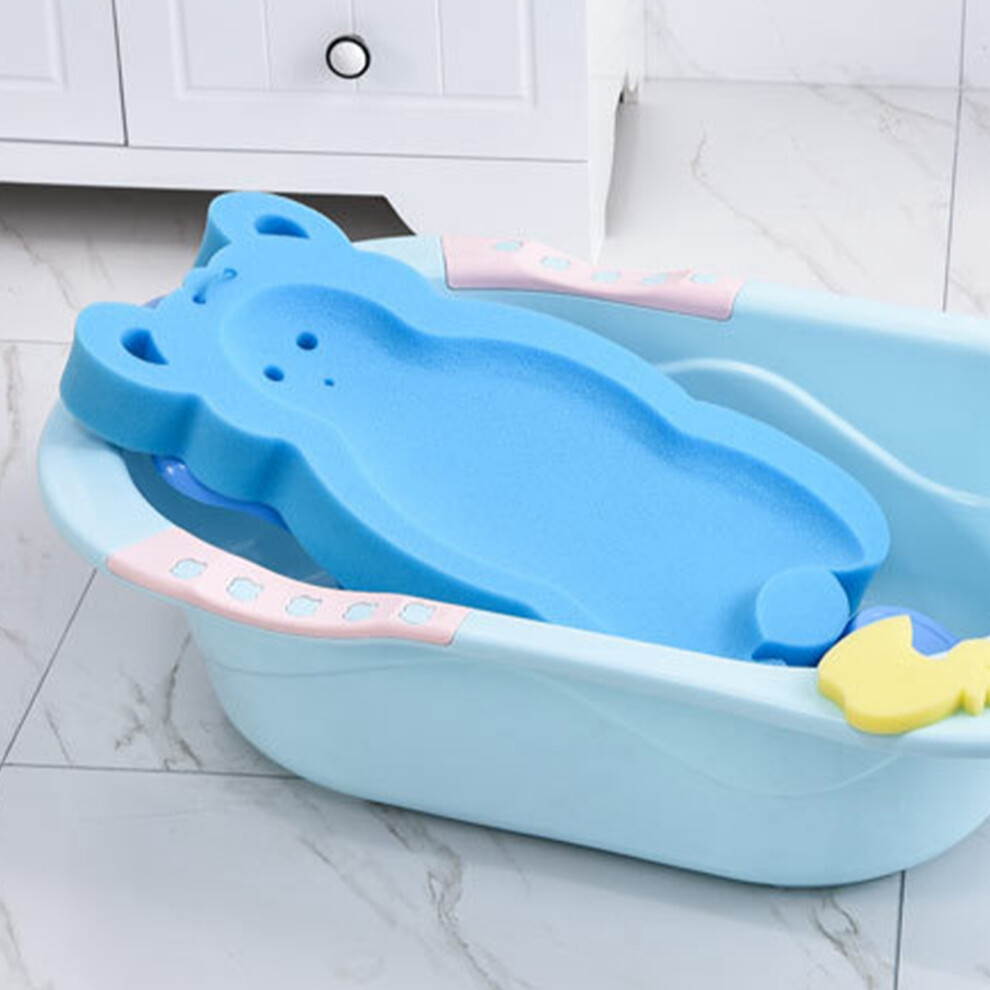 Newborn Skid Proof Soft Thicken Baby Bathtub Sponge Cushion - Blue