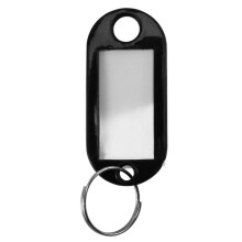 60 Pcs Assorted Key ID Label Tags Split Ring Keyring Keychain (Black)
