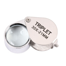 5pcs Portable 30x Power 21mm Jewelers Magnifier Gold Eye Loupe Jewelry Store Magnifying Glass with Exquisite Box