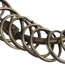 4X Bronze Tone Carabiner Prisoner Keyring 10 Loops Key Chain 7.6cm
