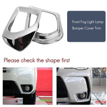 4x for Forester SJ 2014 2015 2016 Chrome Front Fog Light Lamp Bumper Foglight Cover Trim Frame