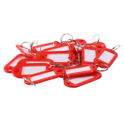 40 Pcs Assorted Key ID Label Tags Split Ring Keyring Keychain (Red). 1