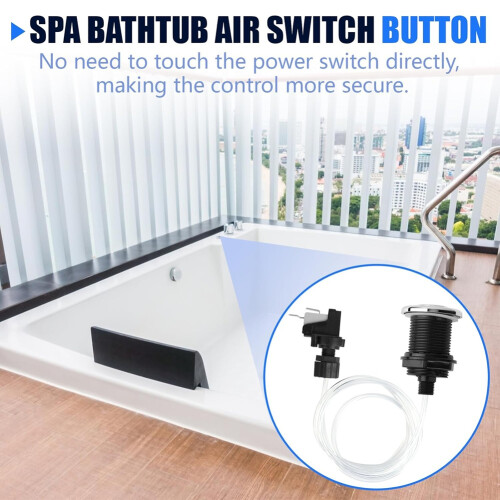 16A  Off Air Push Button  for -Jetted Bath Tub Spa & Garbage Disposal, Black 2