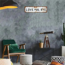 Placa de Metal Vintage "Love You Bye Bye" 2D, Decoração de Parede Plana para Casa, Bar, Café ou Garagem - Placa de Lata Retrô, Estilo com Furos