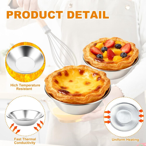 20er-Pack Eierkuchenformen, Eierkuchen-Backform Aus Aluminium, Wiederverwendbare Eierkuchenform, für Pudding, Kuchen, Cupcakes 1