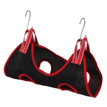 Breathable Dog Grooming Hammock Set with Clipper & Comb, 10 pcs, Black/Red Edge