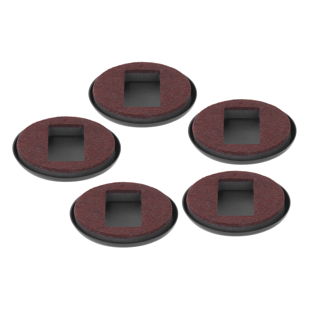 5Pcs Felt Caster Cups For Hardwood Floors, Brown, 8.5X8.5cm 8461388996491