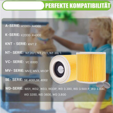 4X Cartridge Filter for WD3 Premium WD2 WD3 WD3P WD3 MV2 MV3 Replacement Filter for Vacuum Cleaner
