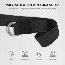 8X Yoga Block and Yoga Strap Set EVA Foam Soft Non-Slip Yoga Blocks Universal Pilates Stretching Black