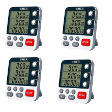 4X Digital Dual Kitchen Timer,3 Channels Count /Down Timer,Cooking Timer,Large Display,Loud Volume Alarm and Flashing