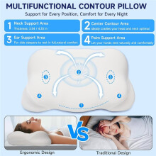 Cloud Pillow - Cuscini Ergonomici In Memory Foam, Cuscino Cervicale Regolabile con Federa Traspirante