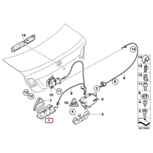 2X 51247118158 Trunk Lid Lock Release Push Button Boot Tailgate Handle  For- E60 E90 E91 E92 E92 E93 E70 E71 1