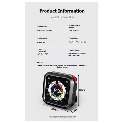 New Visual Timer for Student Learning Self-Discipline  Management, Kitchen Baking Fitness Timer B 2