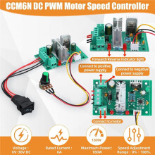 Confezione da 4 Motoriduttori 12 V 600 Giri/Min JGB370-520, Regolatore di Velocità del Motore PWM CCM6N e Connettore di Accoppiamento Flangiato