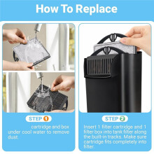 4pcs Aquarium Filter Cartridges,Fish Tank Filters Set,Turtle Tank Filter Replacement for Low Water Level Tank Filter