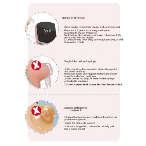 Adjustable Electric Nipple Corrector with 9 Intensity Leveling Breastfeeding Support Pumps Gentle Nipple Stimulation 1