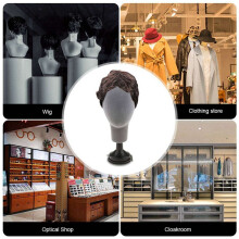 3X Flocking Foam Mannequin Model Photography Props Adult Mannequin Mold Wigs Glasses Hat Display Holder Black