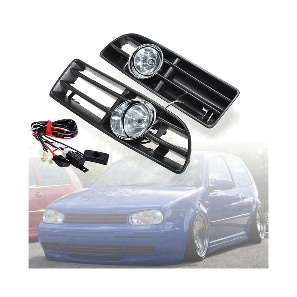 2X Front Fog S Assembly Fog Lamp Grille With Harness For Bora Mk4 1998-2004 Light 6032413047239