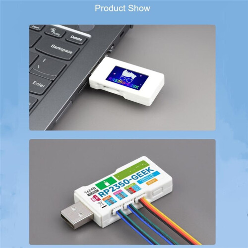 RP2350-GEEK Development Board, Based  RP2350 Microcontroller, with 1.14inch 65K Color LCD, USB Debugging Downloader 1