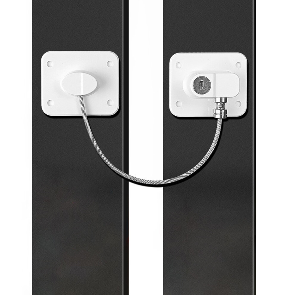 (Fq3a Punching And Pasting Dual-Purpose ) Child Safety Lock For Fridge, Window & Drawers White Roc-Electron