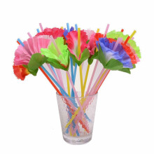 20Pcs Flower Drinking Straws for Hawaiian Theme Party Beach Tropical Birthday Wedding Party Decoration Supplies