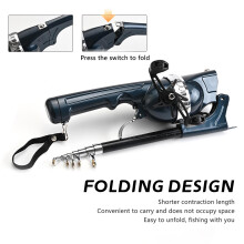 (Upgraded version 1.31m (single pole)) Carbon Fiber Fishing Pole Reel Combo with Lures Tackle Hooks Pole Kit for Freshwater Saltwater