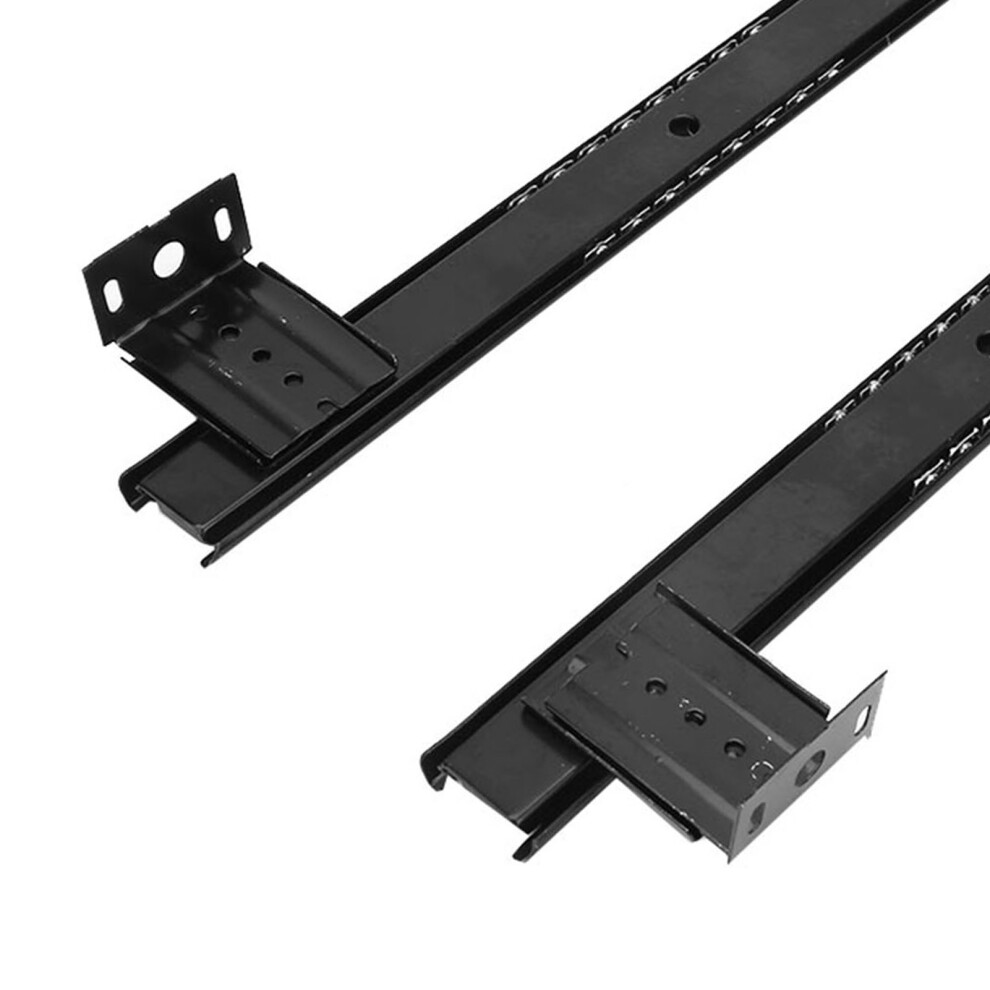 Steel Computer Desk Keyboard Slides Black
