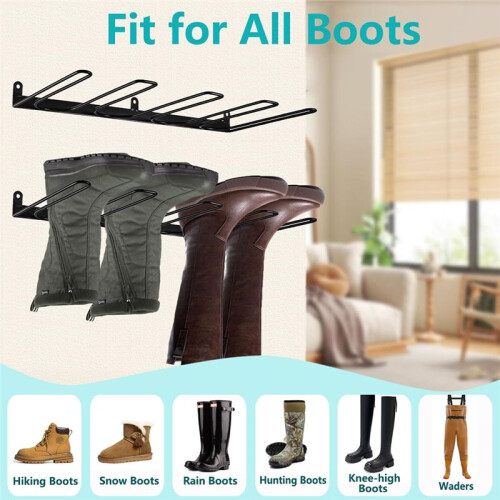 Boot Rack Wall Mount - Space Saving Boot Racks Organizer Tall Boots Storage for Cowboy Shoes 2