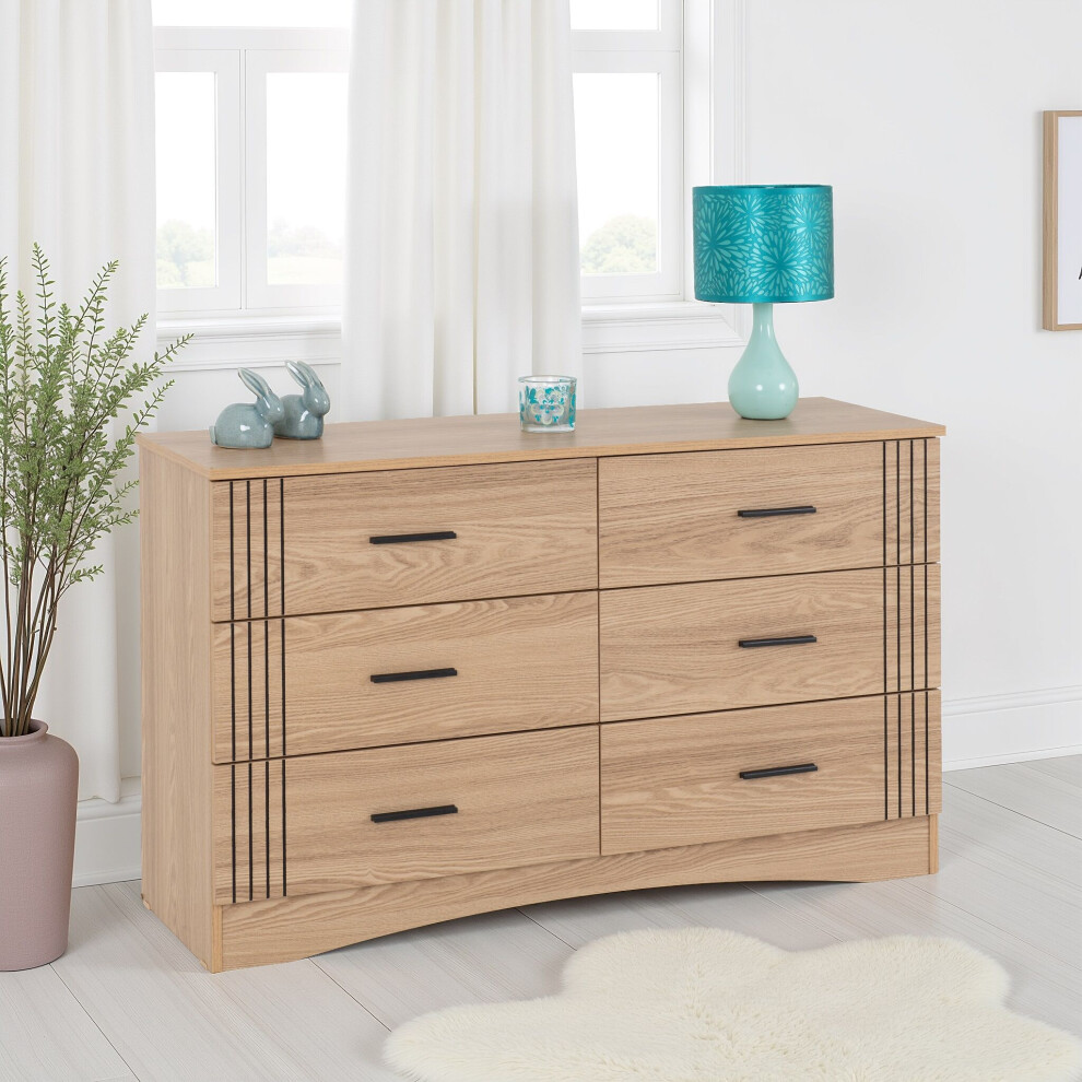 Seconique Tessa 6 Drawer Chest - Natural Oak Effect Not,Specified