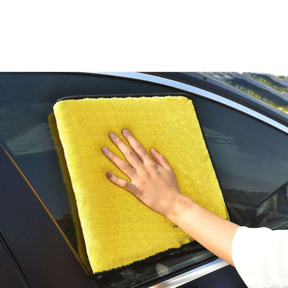 Grayish Double Sided Velvet Car Washing Towel 30X40cm Yellow/Coral 9341388999991