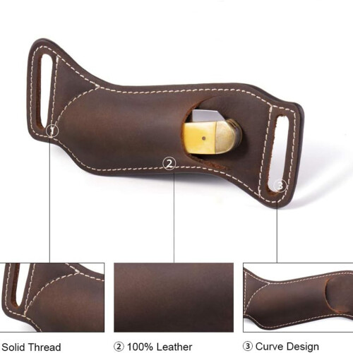 Compact PU Leather Knife Sheath for Camping & BBQ 1