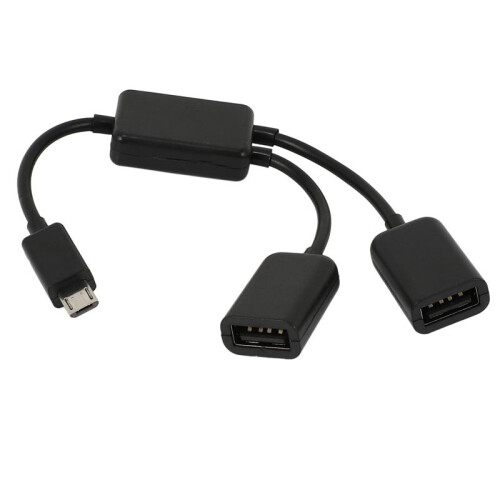3X Micro-USB Host Cable,Micro-USB Male to 2X Type A Dual USB Female OTG Adapter Converter Hub for Android Tablet Pc 2
