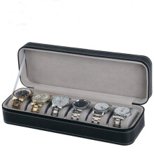 3X 6 Slot Watch Box Portable Travel Zipper Case Collector Storage Jewelry Storage Box(Black)
