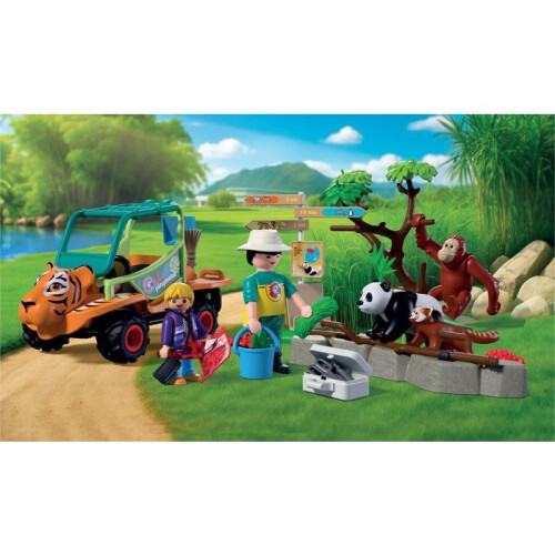 PLAYMOBIL Playmobil 72072 Zoo: Custode dello zoo e veicolo 1