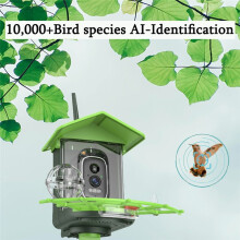 Vogelvoedercamera 4MP 2K HD Vogelvideo-Opname WiFi Zonne- Camera Batterij met Zonnepaneel, Direct Vogels Kijken