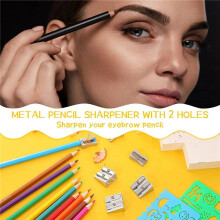 24 Pcs Metal Pencil Sharpeners, Single and Dual Hole Pencil Sharpeners Manual Art Sharpeners for Colored Pencils
