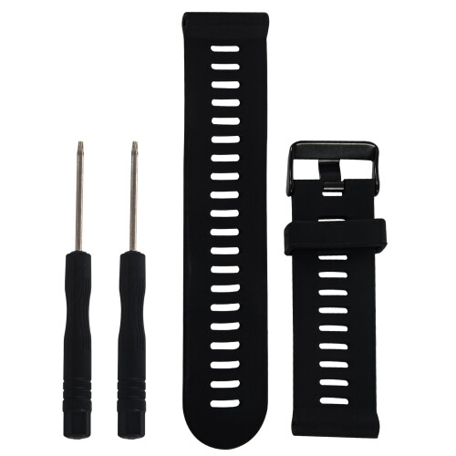 For  Fenix 3 HR Soft Silicone Strap Replacement Wrist Watch Band+Tool Kits Black 2