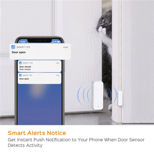 3X TUYA Zigbee 3.0  Window Door Sensor ZigBee 3.0 Wireless Connection Multifunction for  Echo Hub SmartLife