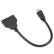 3X 1080P Port Male to 2 Female 1 in 2 Out Splitter Cable Adapter Converter