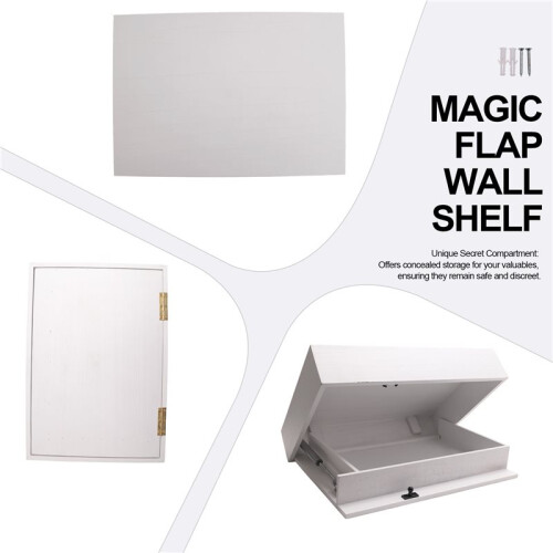 Magic Flap Wall Shelf with Hidden Secret Compartment Concealed Floating Shelf Wall-Mounted Storage Rack Hidden B 1