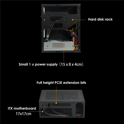 2X A09 HTPC Computer Case  ITX Gaming PC Chassis Desktop Chassis USB3.0 Computer Case Home Computer Case Black 2